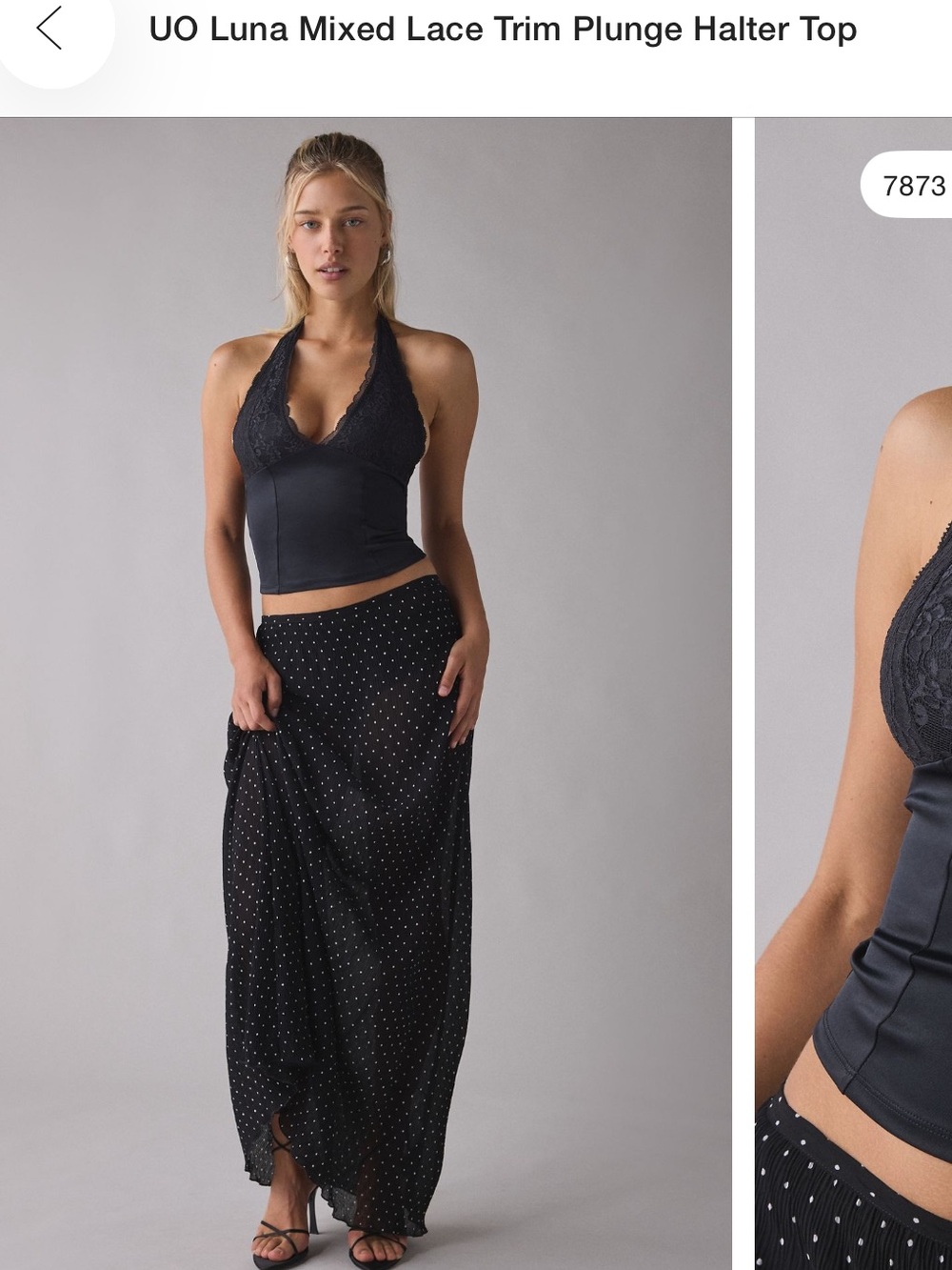 Urban Outfitters Black Lace Halter Satin Cami - Picture 5 of 5